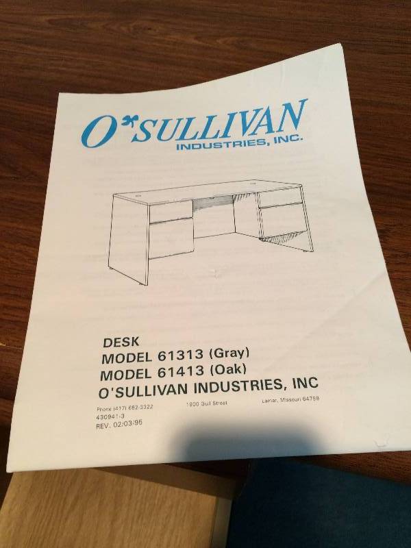 lot 5 image: High Quality OSullivan Oak Home Office Desk With Slideout Drawer - Excellent Condition Measurements to come
