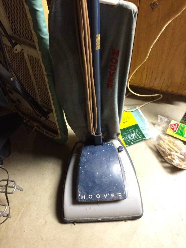 lot 51 image: Vintage Vacuum Cleaner, Iron, Ironing Board Etc