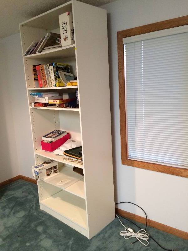 lot 41 image: WoW Retro Tall Modular 6 Shelf Shelving Unit White Bookcase 80t x 31w Excellent Condition - Does NOT Includes Contents
