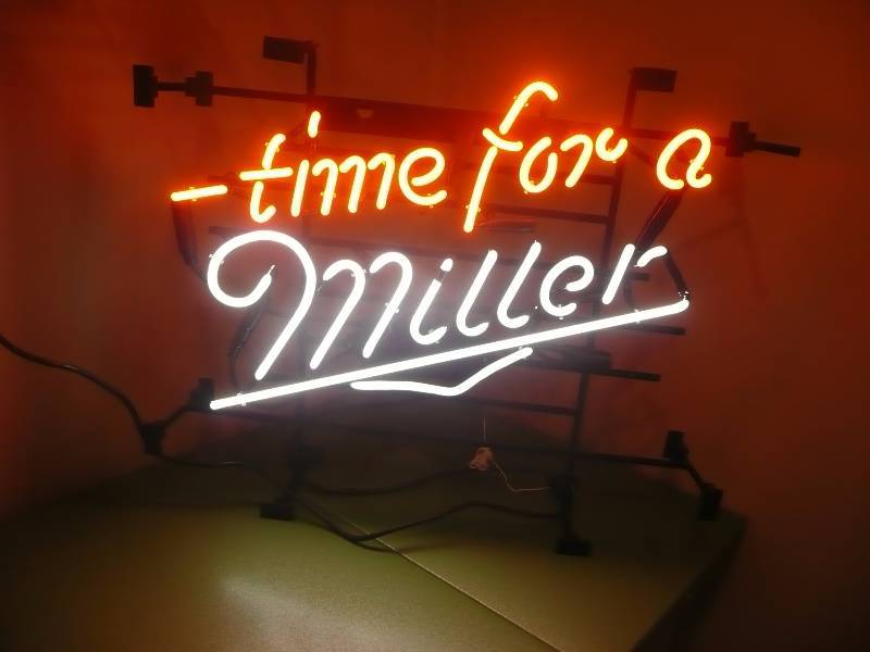 lot 2 image: Time For A Miller Neon Light - Very Cool. - Works Great - Approx 25in wide by 21in high