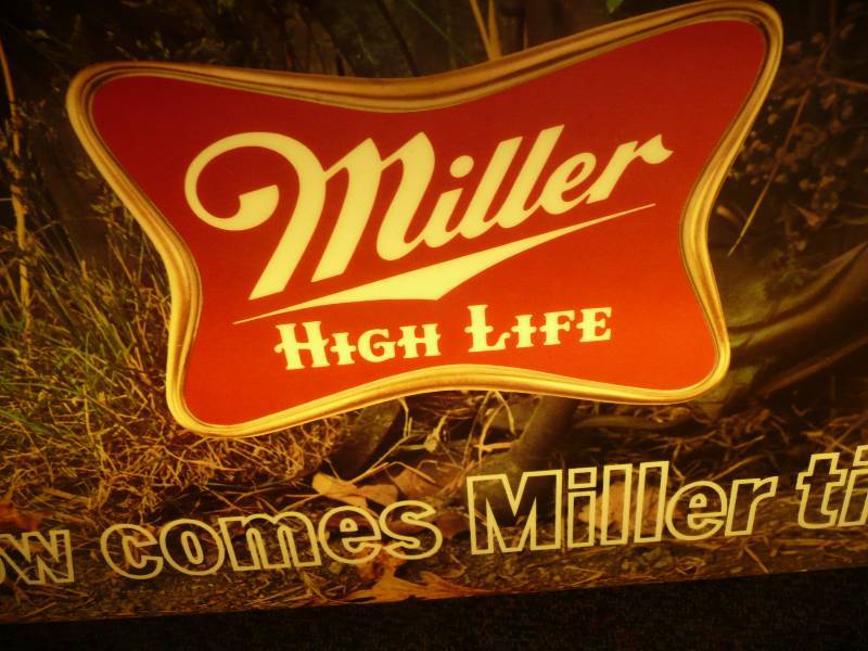lot 8 image: Vintage1977 Large Miller High Life LightSign - (RARE) - Approx 62in wide by 15in high - works great