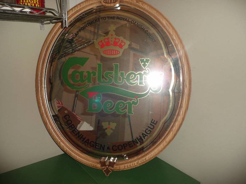 lot 16 image: Large Carlsberg Beer Mirror Approx 30in wide by 36in high - Very Good ConditionNice Piece