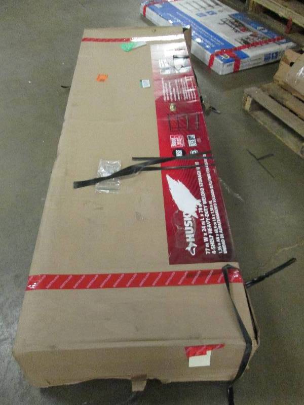 lot 5 image: Husky 4- shelf heavy duty welded st...