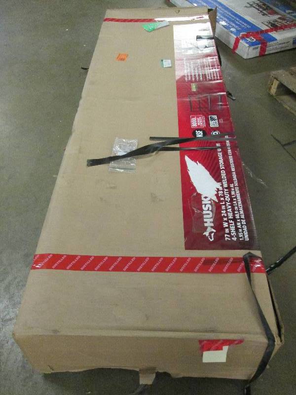 lot 6 image: Husky 4- shelf heavy duty welded st...