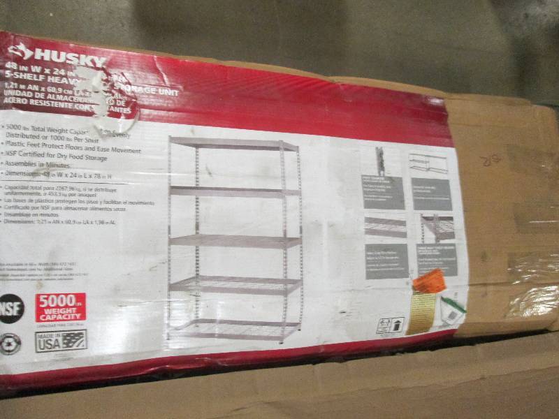 lot 14 image: Husky 5 shelf heavy duty storage un...