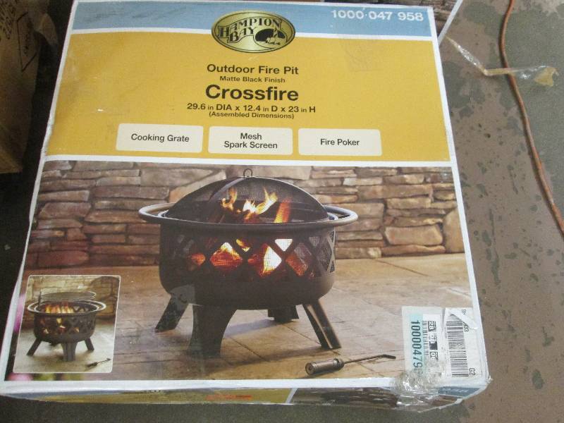lot 32 image: hampton bay outdoor firepit black f...