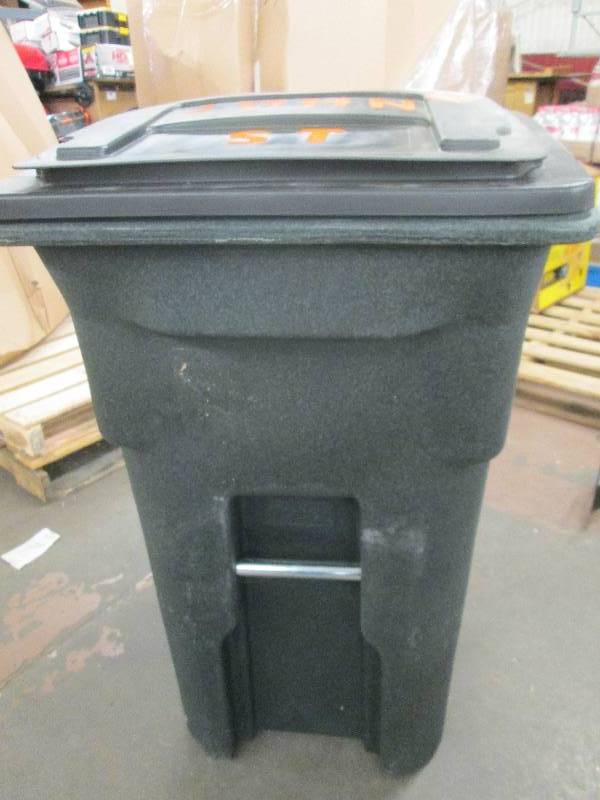 lot 37 image: 64 gallon garbage can on wheels . H...