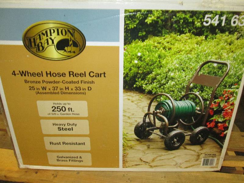 lot 41 image: hampton bay 4 wheel hose reel cart ...