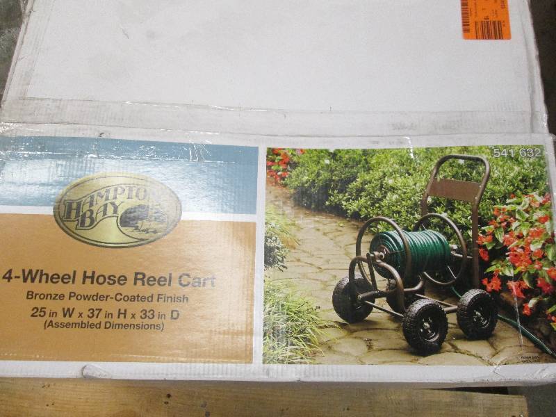 lot 43 image: hampton bay 4 wheel hose reel cart ...