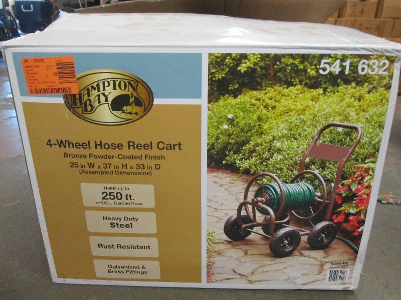 lot 47 image: hampton bay 4 wheel hose reel cart ...