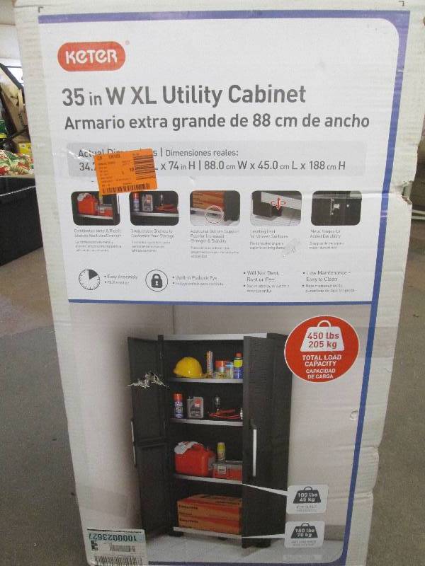 lot 69 image: Keter utility cabinet 34.7 wide x ...