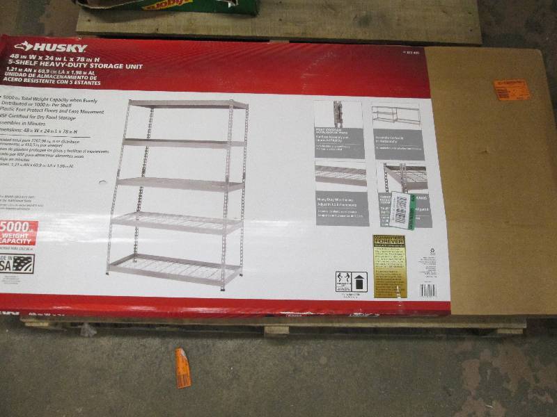 lot 96 image: husky 5 shelf heavy duty storage un...