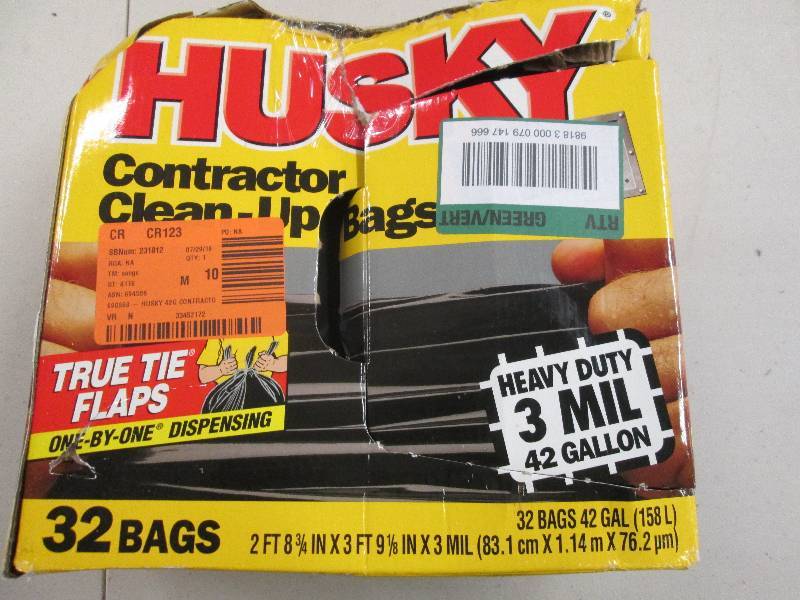 lot 101 image: Husky contractor clean-up bags 3 mi...
