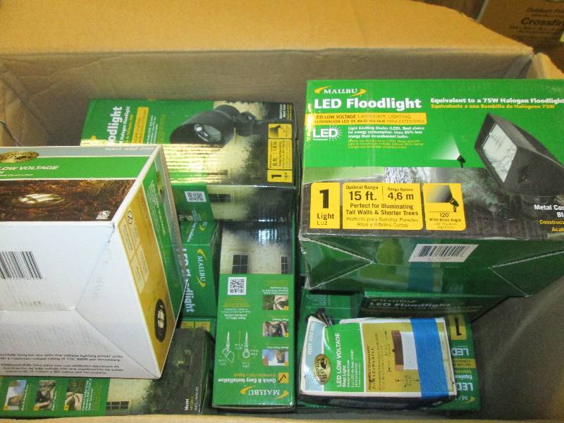 lot 114 image: box of low wattage led flood lights...