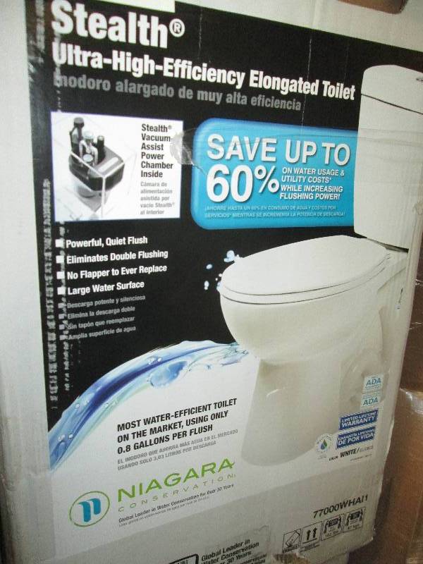 lot 153 image: 2 boxes of 2-piece 0.8 GPF Ultra-Hi...