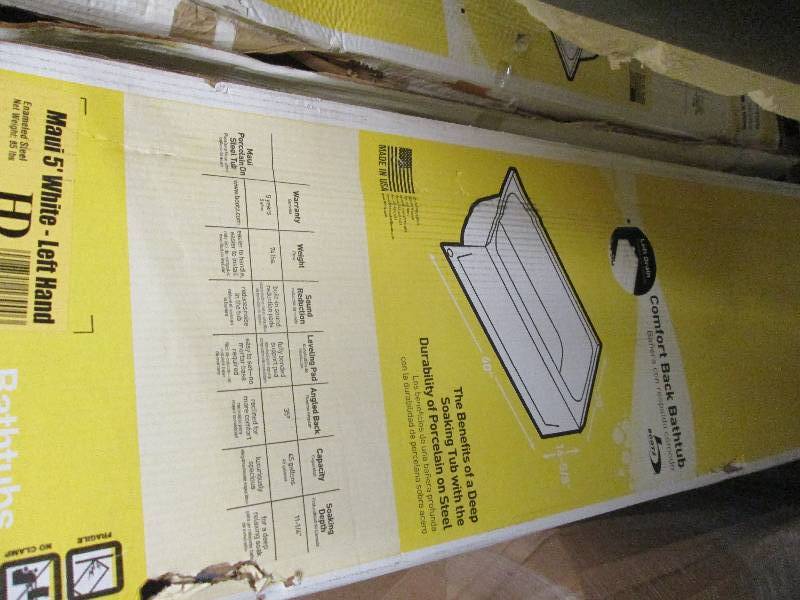 lot 160 image: Maui 5 ft. left Drain Soaking Tub i...