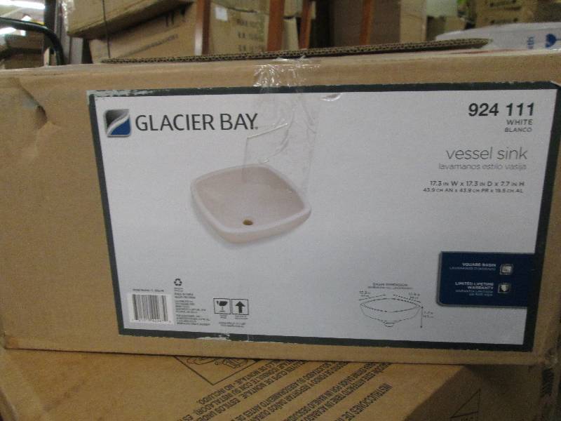 lot 196 image: Square Vitreous China Vessel Sink i...