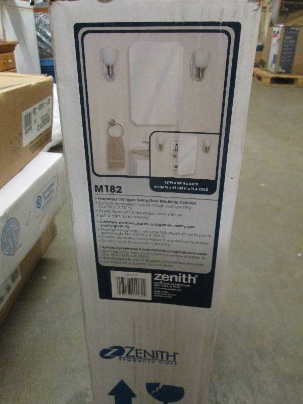lot 206 image: 16 in. x 24 in. Frameless Beveled S...