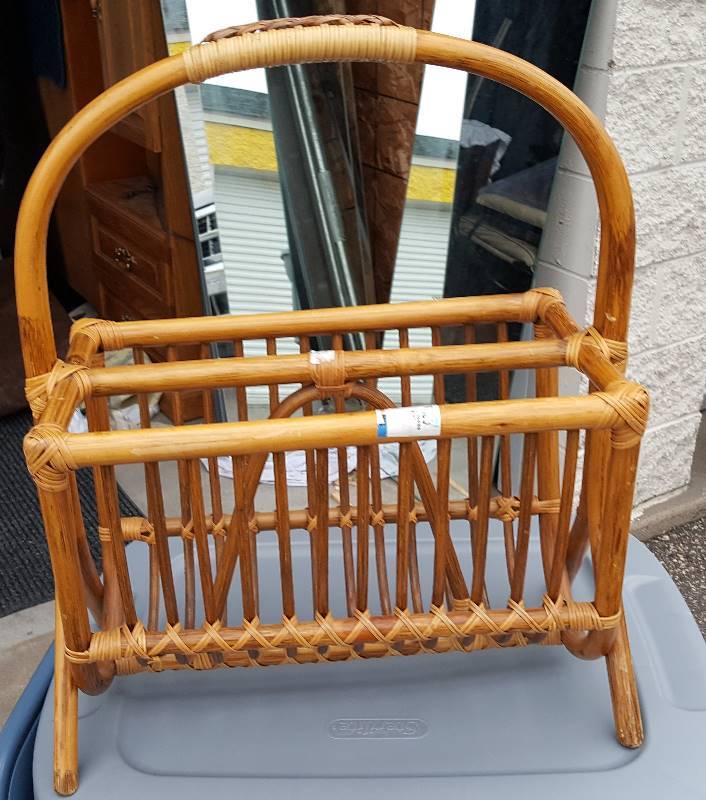 Wicker magazine rack
