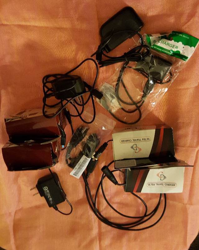 Large lot of various size chargers
