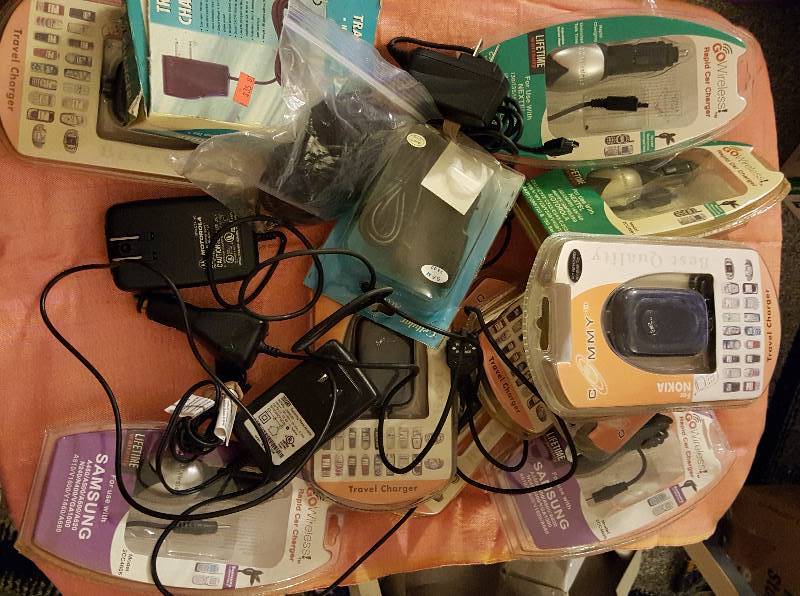Lot of various size chargers unused