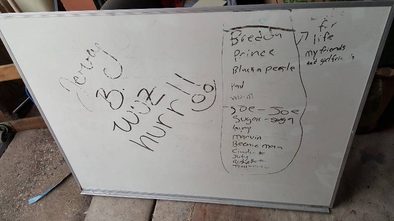 Two white erase boards