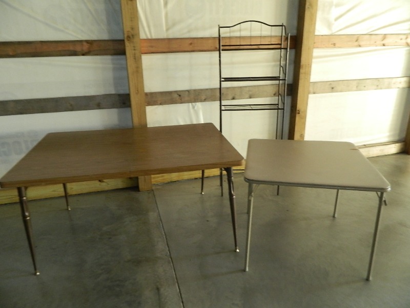 lot 107 image: Card Table, Dining Table, Bathroom Shelf