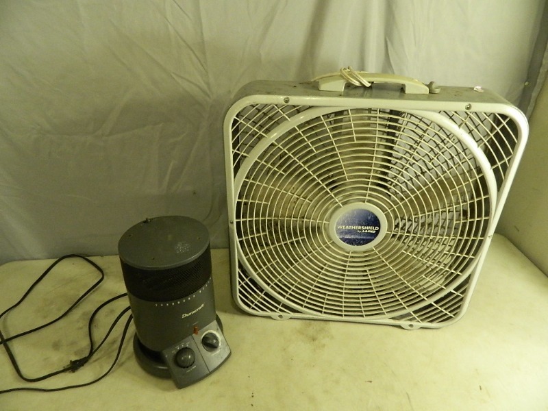 lot 77 image: Box Fan and Space Heater