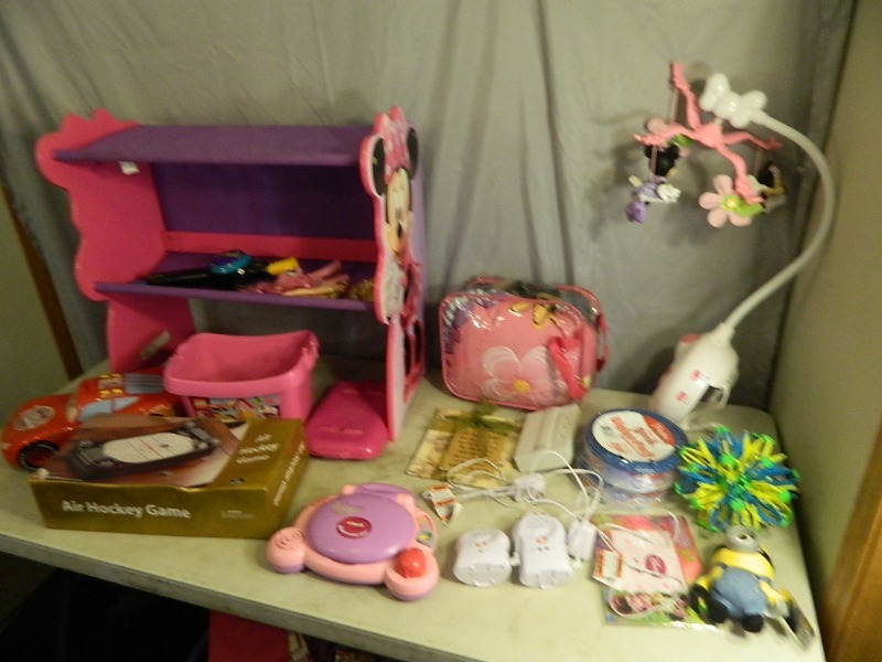 lot 227 image: Minnie Mouse Shelf, Mobile, Baby Monitor, Toys