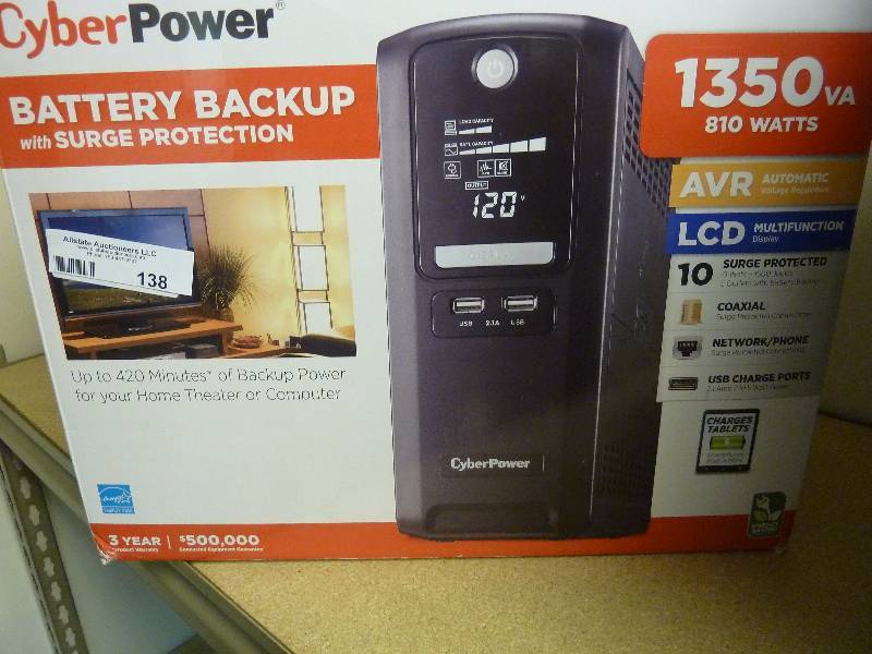 lot 138 image: Cyber Power Battery Back Up with Surge Protector