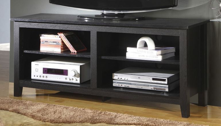 lot 24 image: Walker Edison 58 Black Wood TV Stand