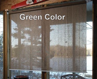 lot 123 image: Sunscreen Roll-Up Window Shade - Green - 6 x 6