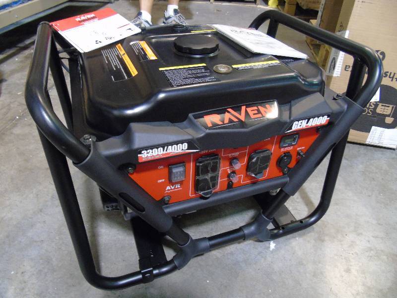 lot 22 image: Raven 4000 Peak3200 Running Watts Portable Gas Generator