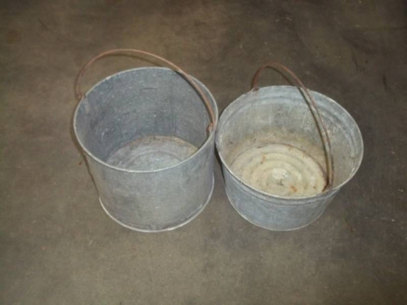 Pair of Vintage Galvanized Pails