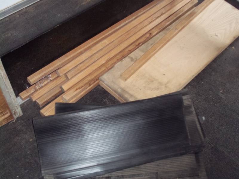 Lot of Stairway Spindles, 2 Oak Stairway steps, step treads