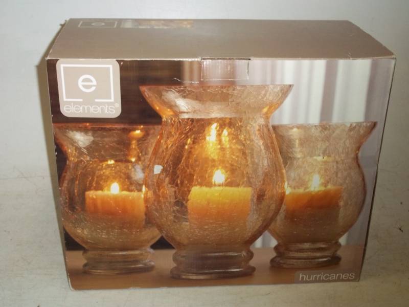 3 Hurricane Candle Holders