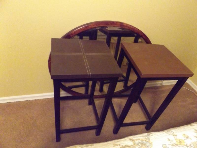 lot 366 image: Side Tables and Mirror