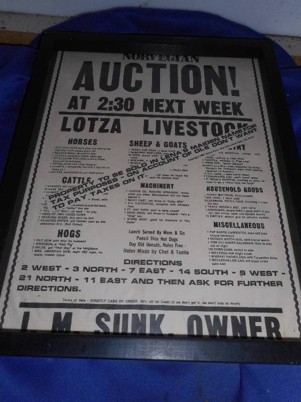 lot 42 image: NORWEIGEN AUCTION SIGN