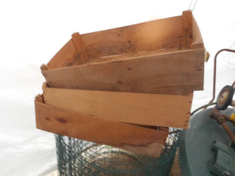 lot 81 image: 3 WOODEN FRUIT FLATS