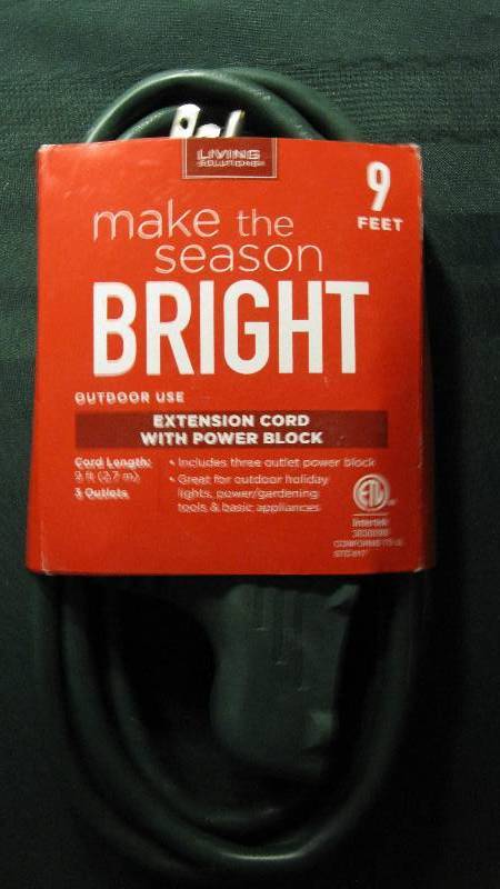 9 ft Outdoor Extension Cord with Power Block