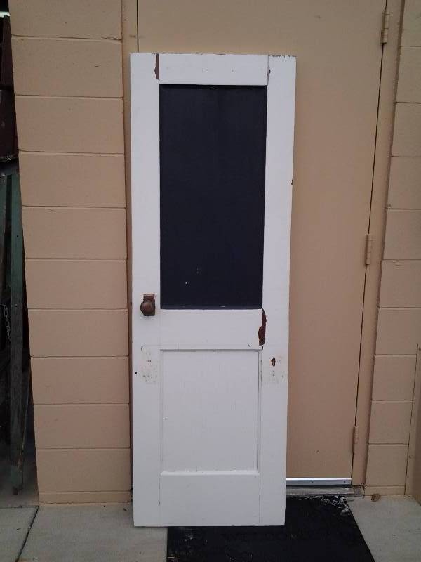 Old Wood Door With Copper- Knob 24x72