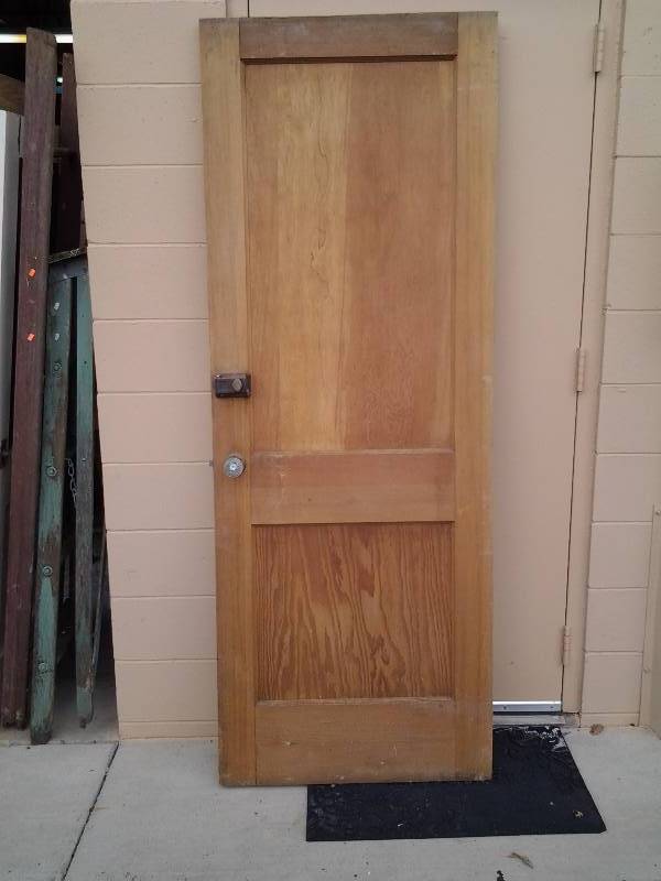Old Wood Door With Glass Knob 30x80