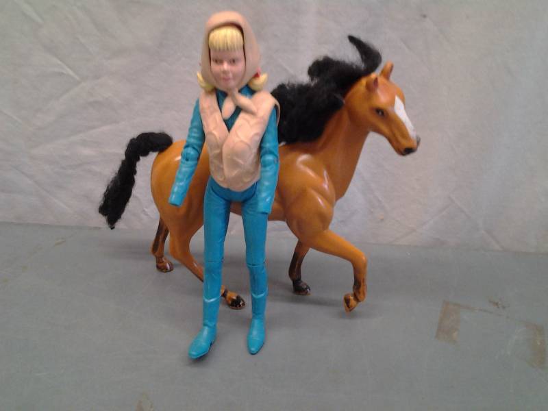 Vintage Doll Marx & Co.-Western Doll Hands Missing- Plastic Horse