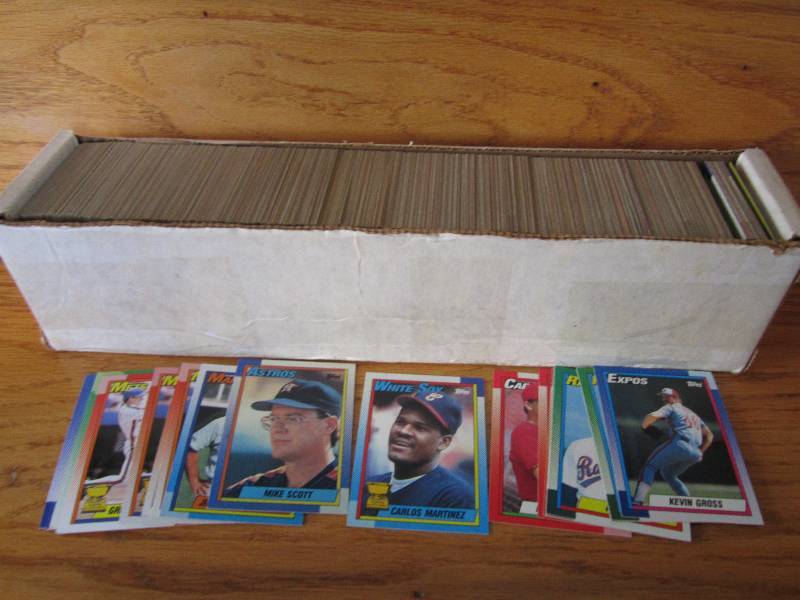 Box of 1990 topps baseball cards...