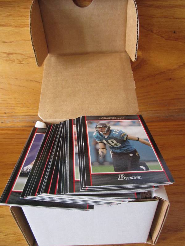 Box of 2007 bowman football cards...
