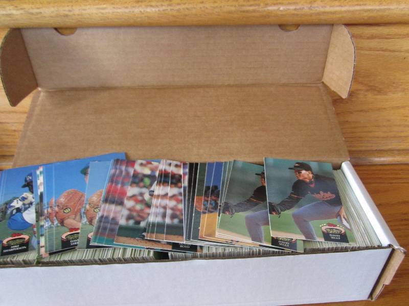 Box of 1992 topps stadium club base...