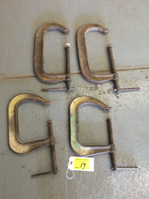 Large C-Clamps    7 & 13    lot of 4
