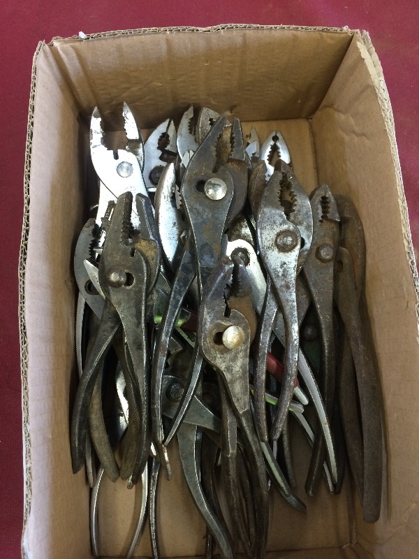 Pliers - box lot  many vintage items