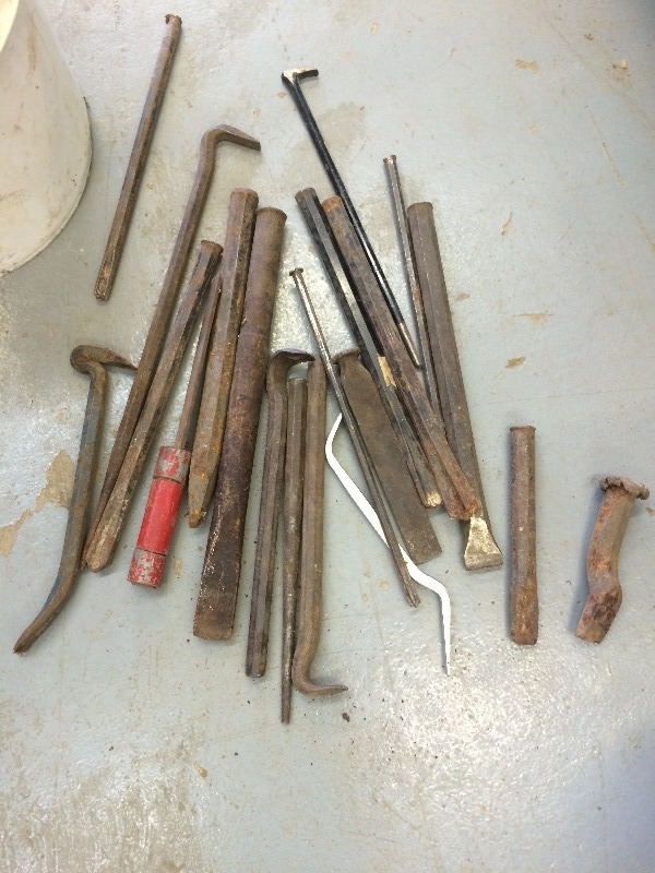 Assorted Files, punches, chisels  -  some vintage    box lot