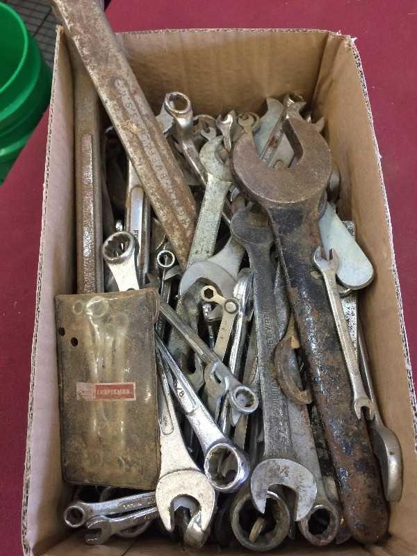 Assorted Wrenches - some vintage   Box Lot